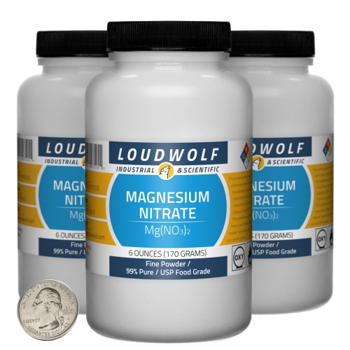 Magnesium Nitrate - 1.1 Pounds in 3 Bottles