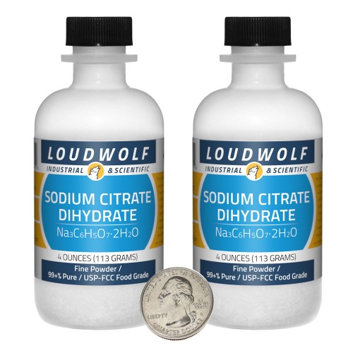 Sodium Citrate Dihydrate - 8 Ounces in 2 Bottles