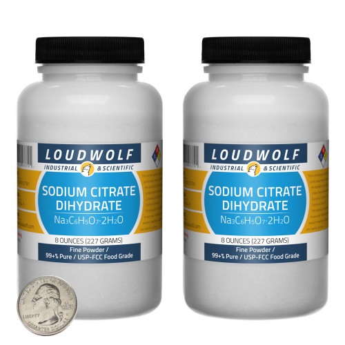 Sodium Citrate Dihydrate - 1 Pound in 2 Bottles